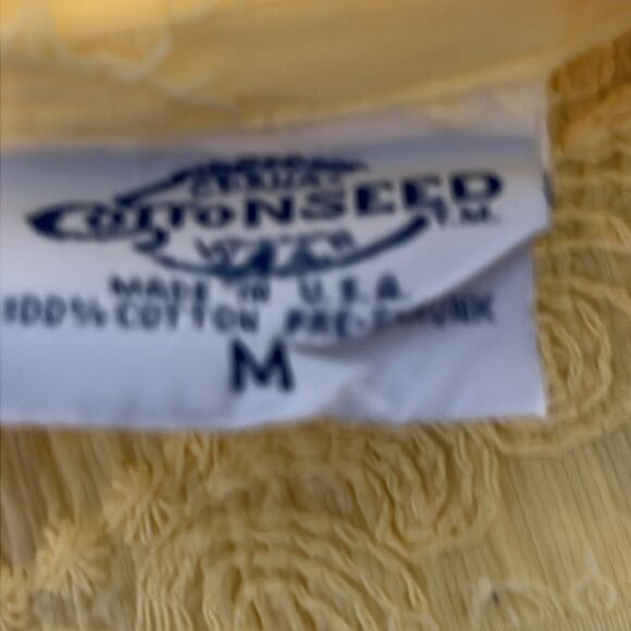 Cottonseed Vintage Button Front Embroidered with Frayed look Oversized USA SZ M - Picture 6 of 7